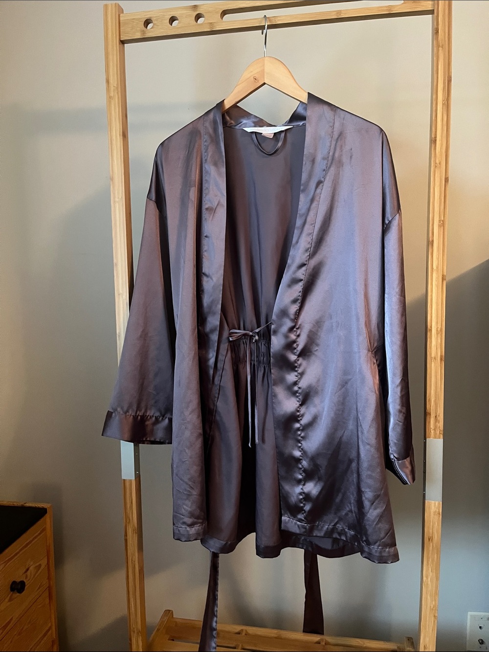 Victoria's Secret Satin Open-Front Robe in Purple